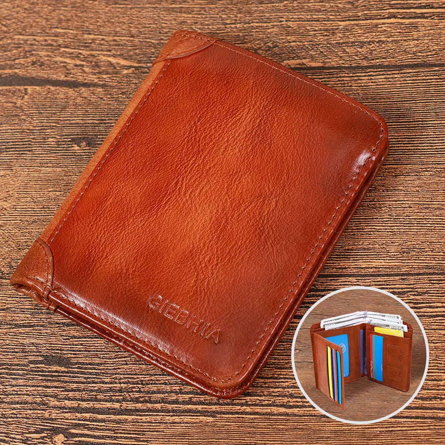 Men's Solid Color Pu Leather Folding Small Wallets