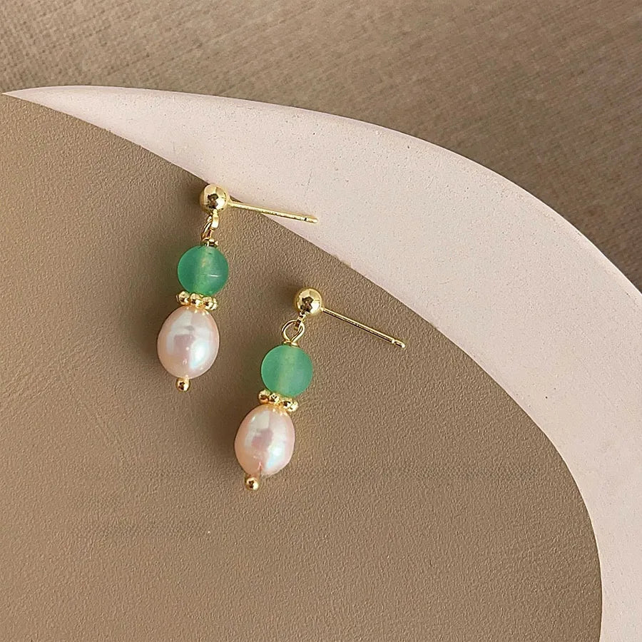 Collection! Freshwater Pearl hand-made design sense temperament simple light luxury earrings factory earrings Yiwu earrings wholesale