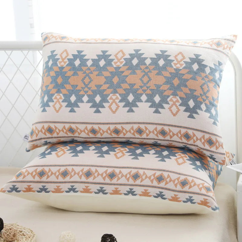 A Pair of Gauze Pillow Case Cotton Pillow Towel Cotton Pillow Case High-end European-style Couple Pillow Case