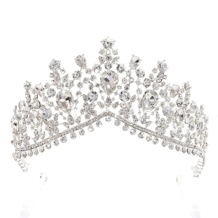 fashion water droplets crown alloy hollow out inlay rhinestones crown 1 piece