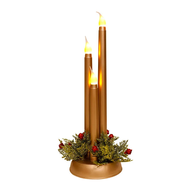 Electronic LED Candle Realistic Christmas Props Smooth Surface Long Candle Christmas Decorations Ornaments European American Style