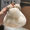Cute real Rex rabbit fur bow rabbit car key chain pendant plush doll schoolbag bag hanging ornaments wholesale