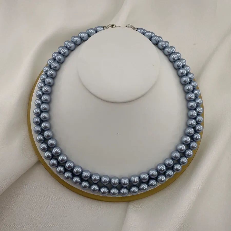 Baroque Style Modern Style Round Artificial Pearl Copper Beaded Chain Beaded Necklaces Wholesale