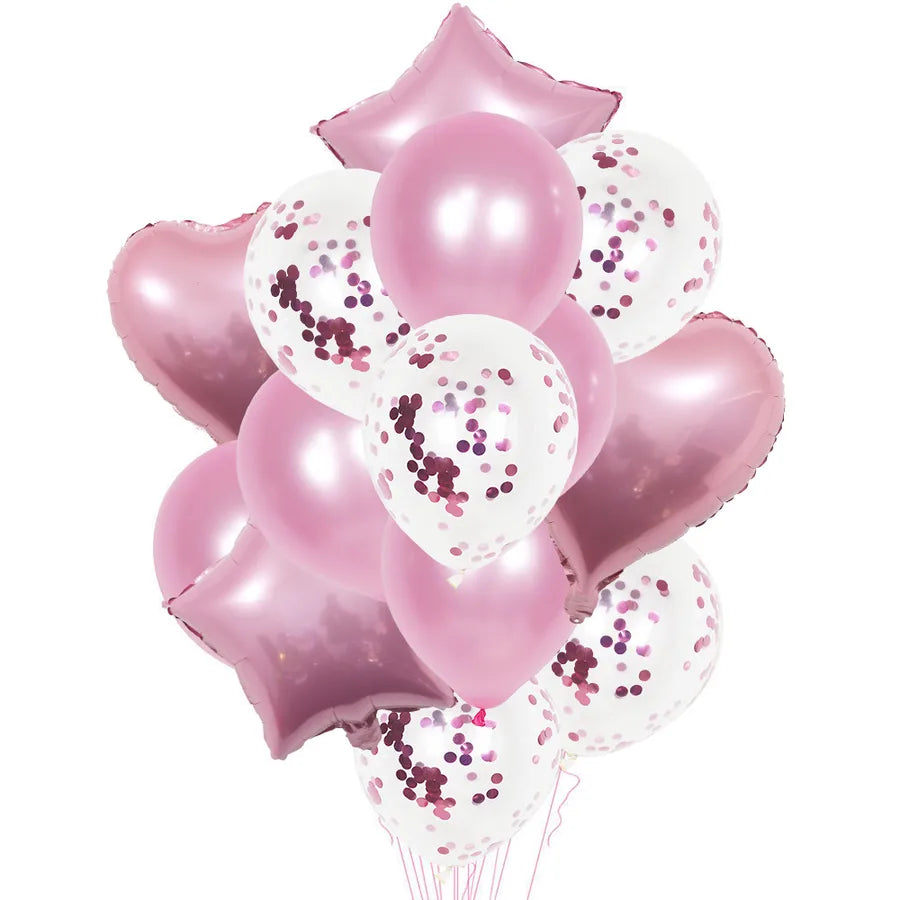 birthday simple style star heart shape aluminum film indoor outdoor party balloons