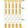 35PCs Electroplated Gold and Silver Butterfly Hair Ring Suit, Wig Dreadlocks Hair Extension Ring Hair Ring Opening Hair Ring and Hairpins, Easy to Decorate Various Hairstyles