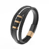 Hip-Hop Geometric Solid Color Pu Leather Alloy Men's Bangle