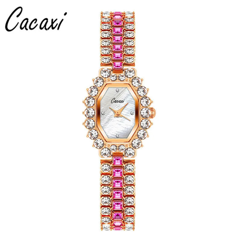 Luxurious Shiny Solid Color Jewelry Buckle Quartz Watch