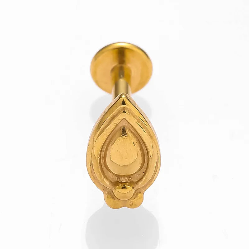 1 Piece Lip Rings Sexy Simple Style Water Droplets 316L Stainless Steel  18K Gold Plated Lip Rings Ear Cartilage Rings & Studs