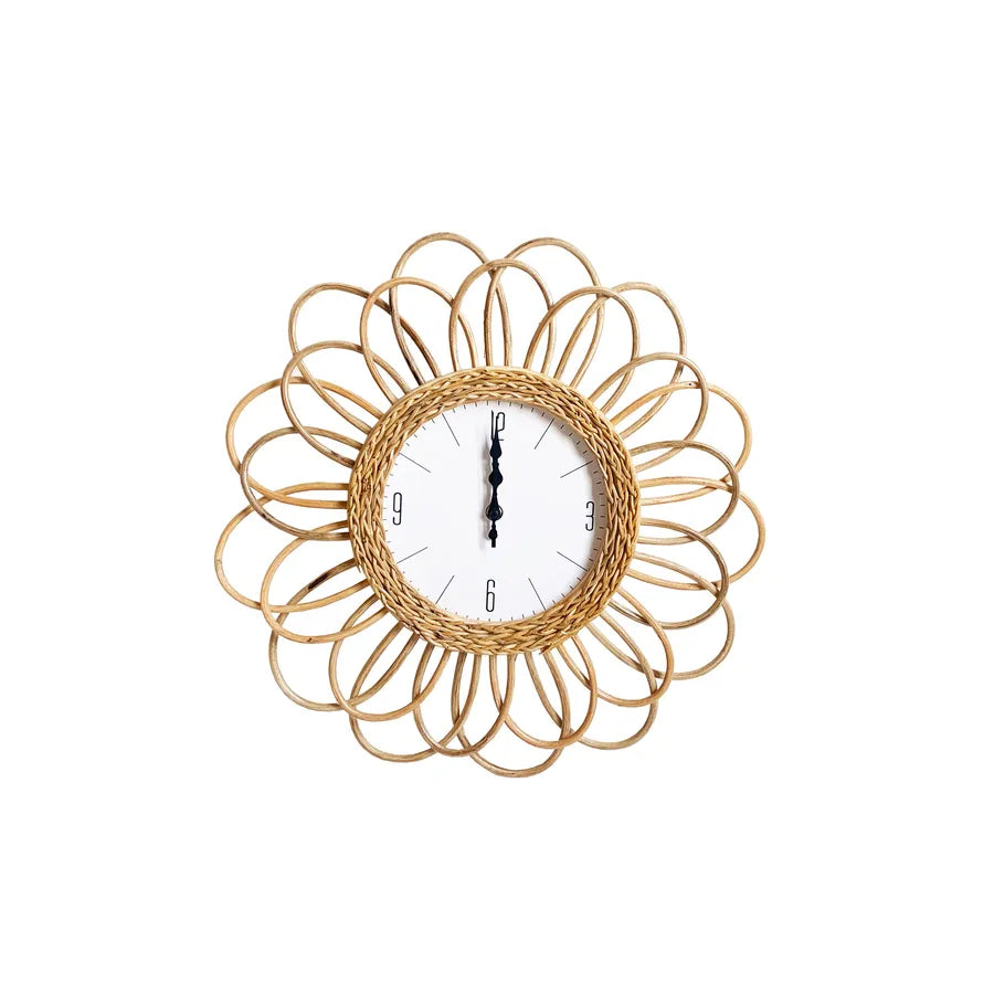 Nordic Simple Rattan Wall Clock Living Room Modern Household Wall Hanging Willow Rattan Clock Bedroom Distinctive Fashion Decoration