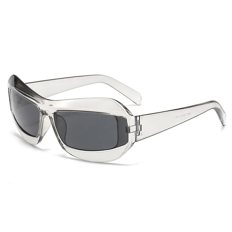 streetwear color block ac special-shaped mirror full frame men's sunglasses