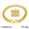 Rock Streetwear Geometric Titanium Steel 18K Gold Plated Men's Bracelets Necklace