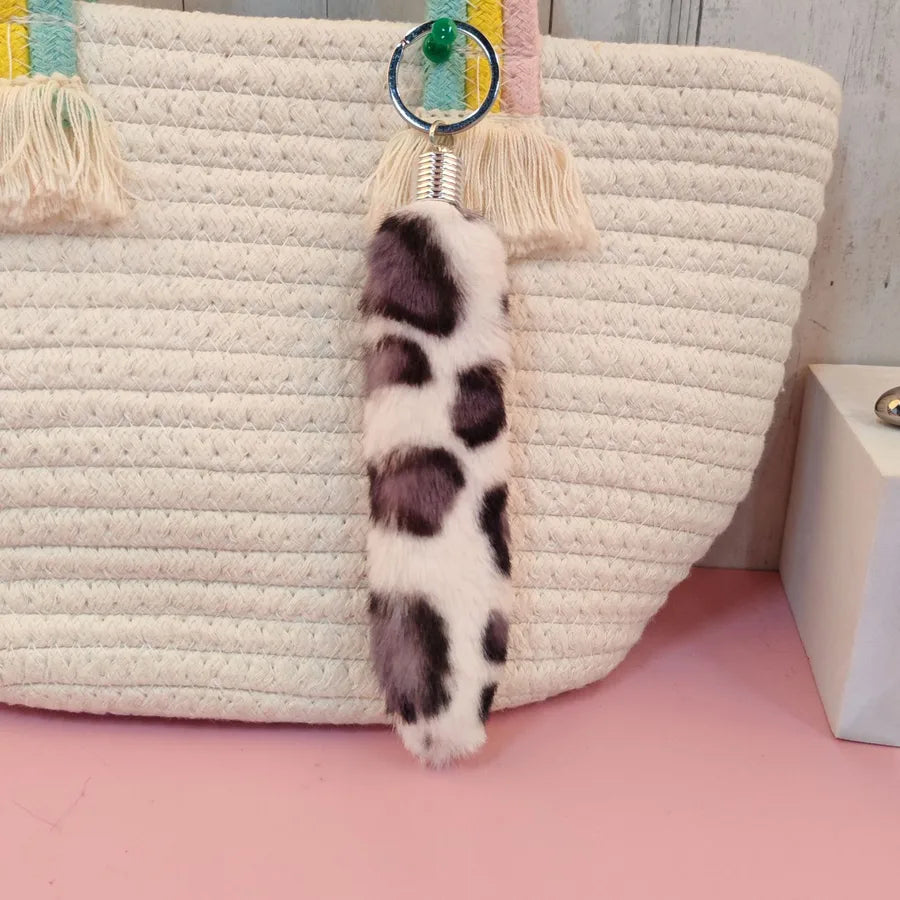 Simple Style Leopard Imitation Wool Unisex Bag Pendant Keychain