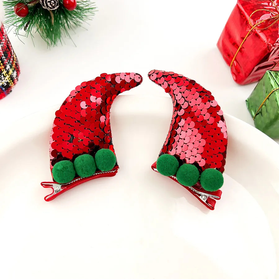 Christmas Antlers Hairpin Internet Celebrity Mori Christmas Tree Barrettes Girl Elk Side Clip Sequins Duckbilled Headdress