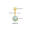 1 Piece Belly Rings Simple Style Classic Style Solid Color 316 Stainless Steel  Plating Acrylic 18K Gold Plated