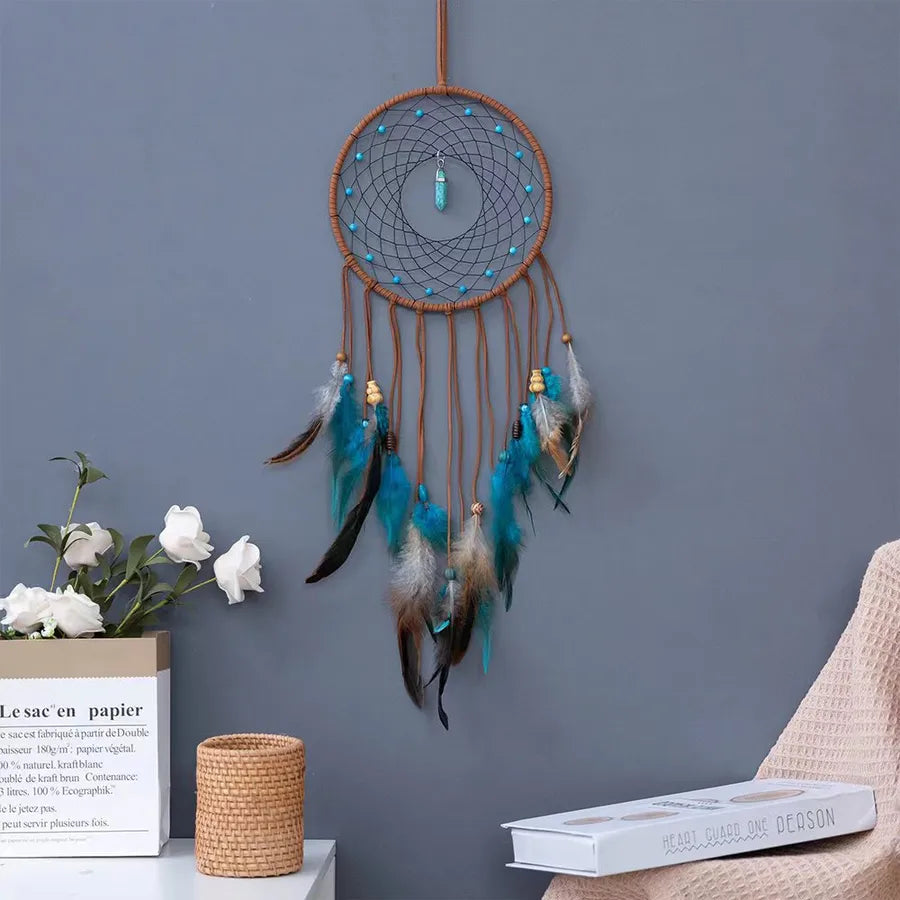 retro romantic pastoral star moon feather pendant artificial decorations