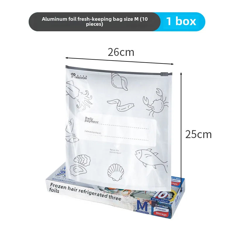 Yoshizaki Aozaki aluminum foil fresh-keeping bag food grade refrigerated sealed bag refrigerator freezer tin foil compact bag
