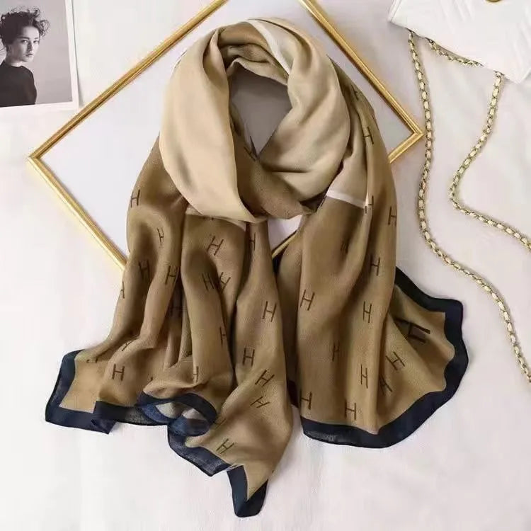 women's fashion star heart shape cotton and linen printing cotton linen scarves
