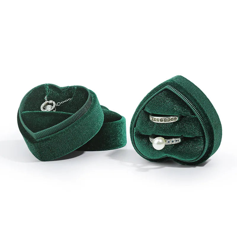 Fashion Heart Shape Corduroy Valentine'S Day Jewelry Boxes