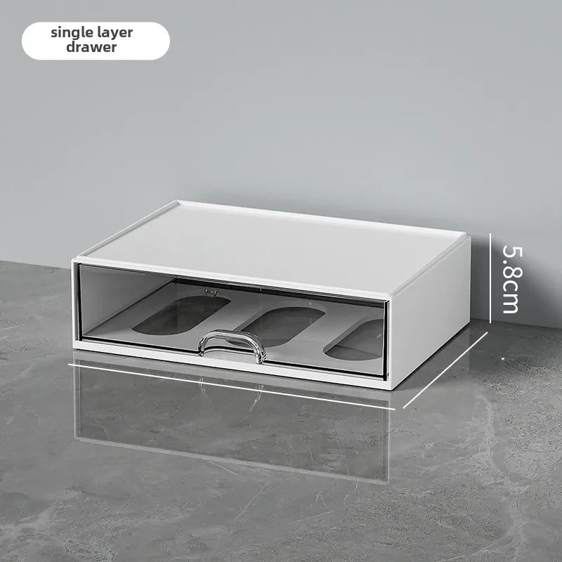 Desktop cabinet stationery tape hair accessories storage box desktop student multi-grid drawer pen container office storage rack