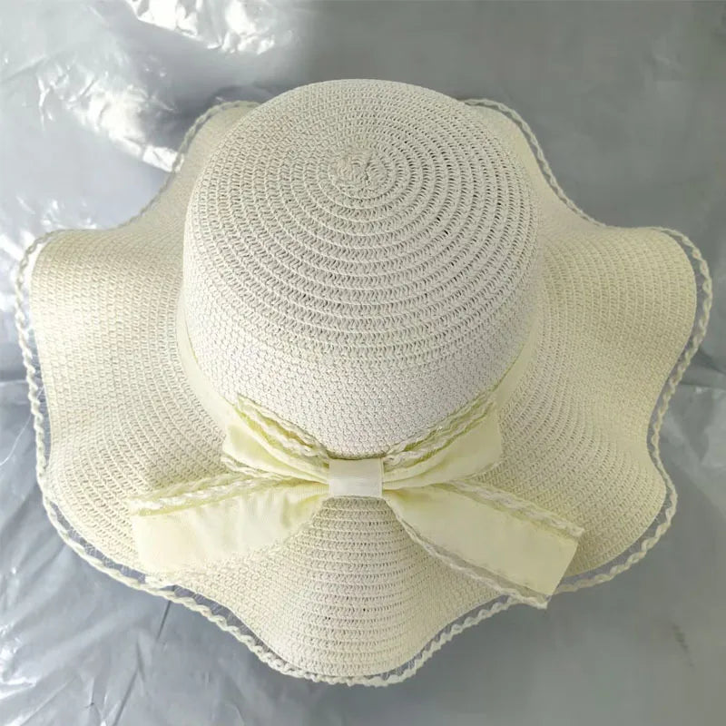 Women's Basic Simple Style Solid Color Big Eaves Straw Hat