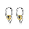 1 piece simple style circle titanium steel plating inlay zircon earrings