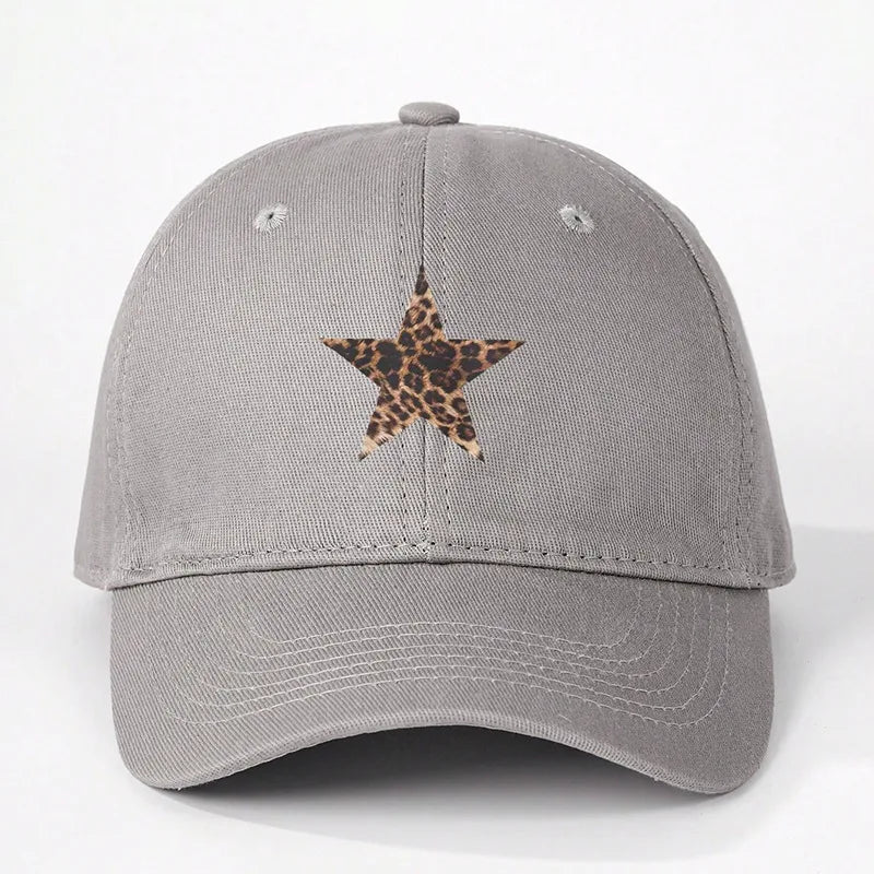 Women's Casual Classic Style Star Curved Eaves Baseball Cap