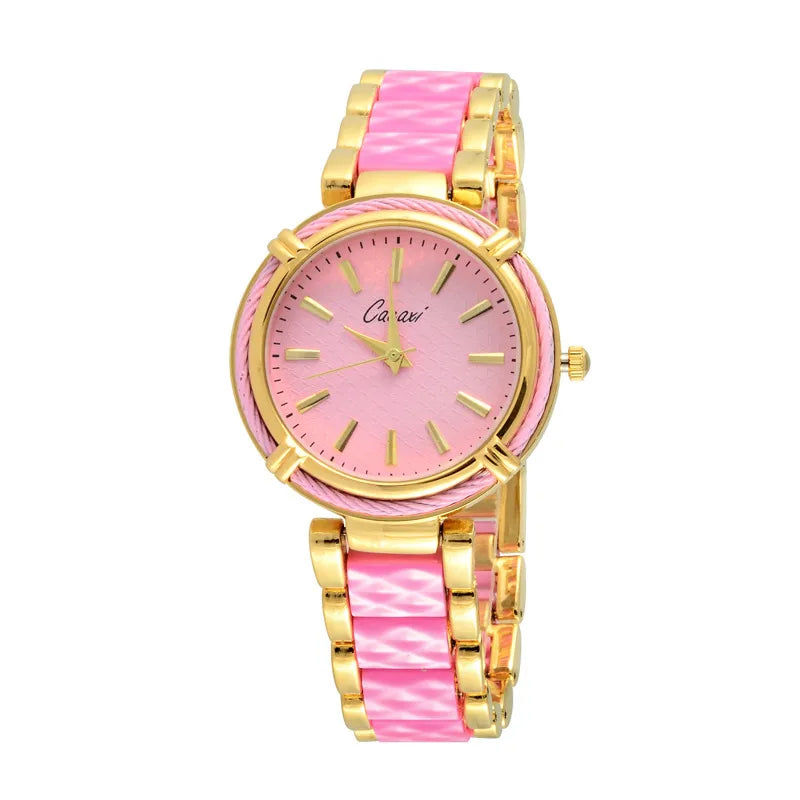 Simple Style Classic Style Solid Color Jewelry Buckle Quartz Watch