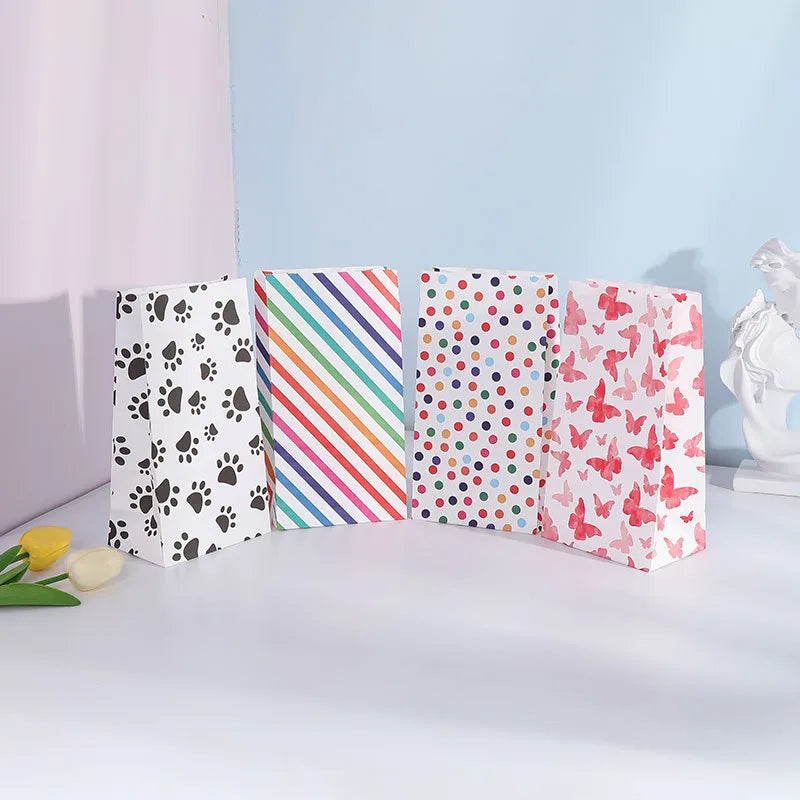 valentine's day cute stripe butterfly kraft paper party gift bags