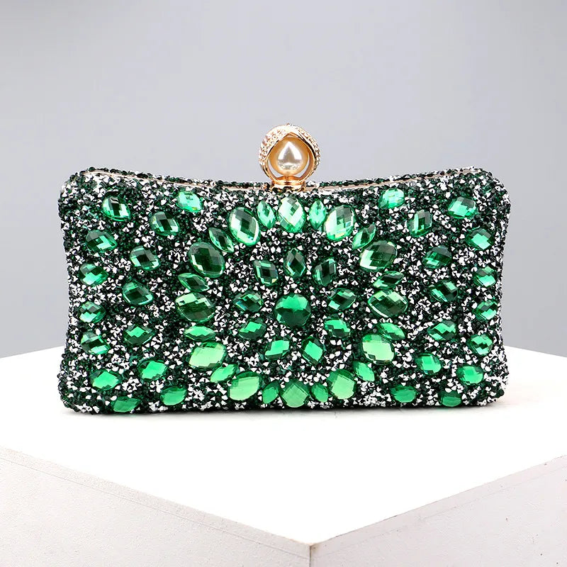 green blue pink pu leather polyester flower pillow shape evening bags