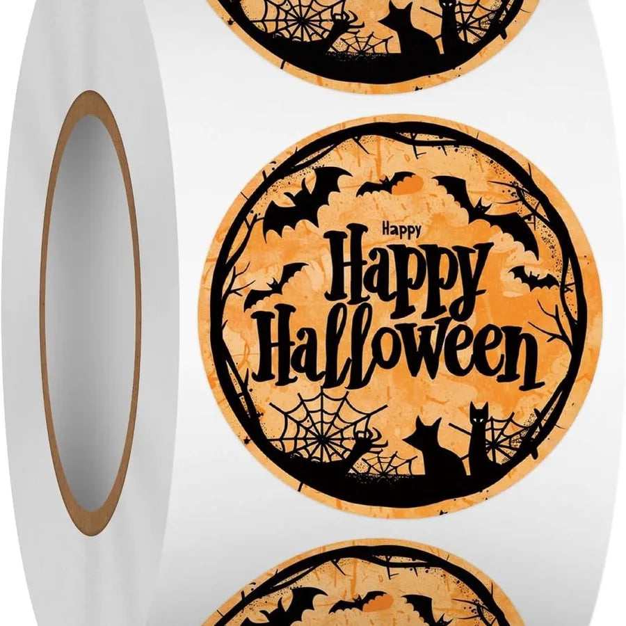 500 Pieces Halloween Festival Celebration Skeleton Non-drying Adhesive Stickers Labels Sealing Stickers Cardstock Material