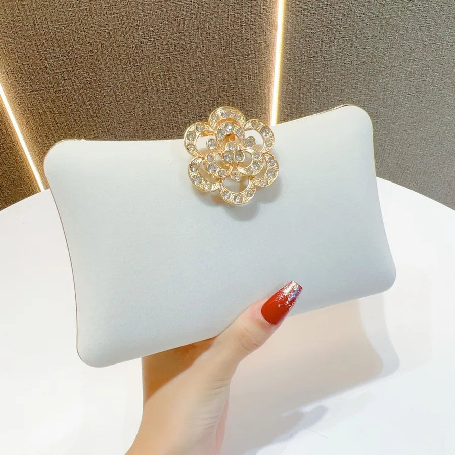 Velvet Diamond Embedded Women's Crossbody Shoulder Bag Evening Party Wedding Dress Handbag Pillow Shape Fashion Print