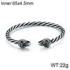 Rock Punk Skull 304 Stainless Steel 316L Stainless Steel  Halloween Men's Bangle Men Cord & Leather Bracelets