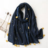 new retro starry totem satin cotton scarf