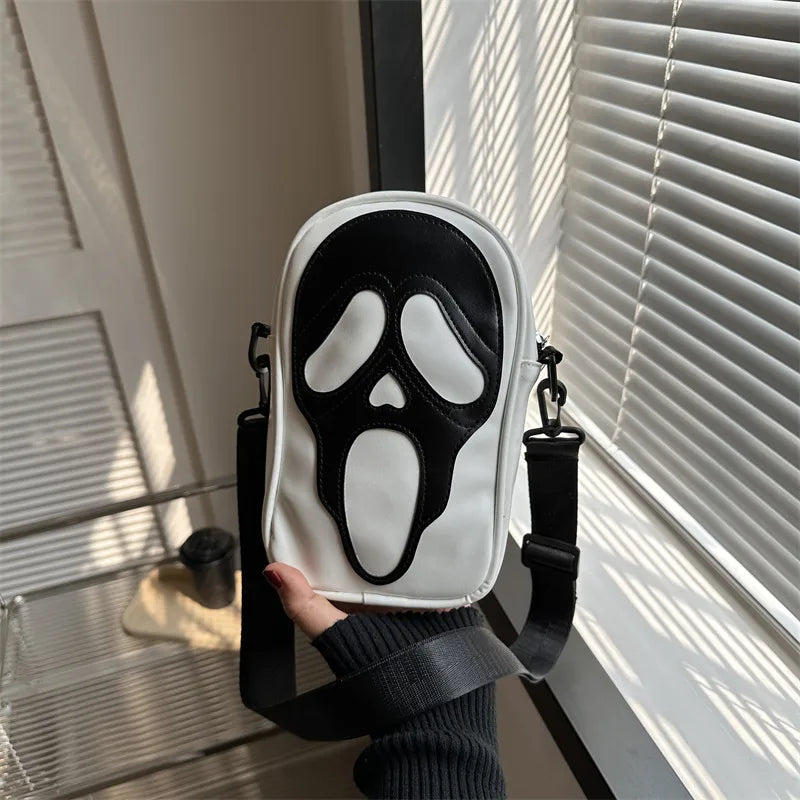 New Halloween Skeleton Bag Eccentric Personality Ghost Shoulder Bag Women Messenger Bag Christmas Phone Small Square Bag