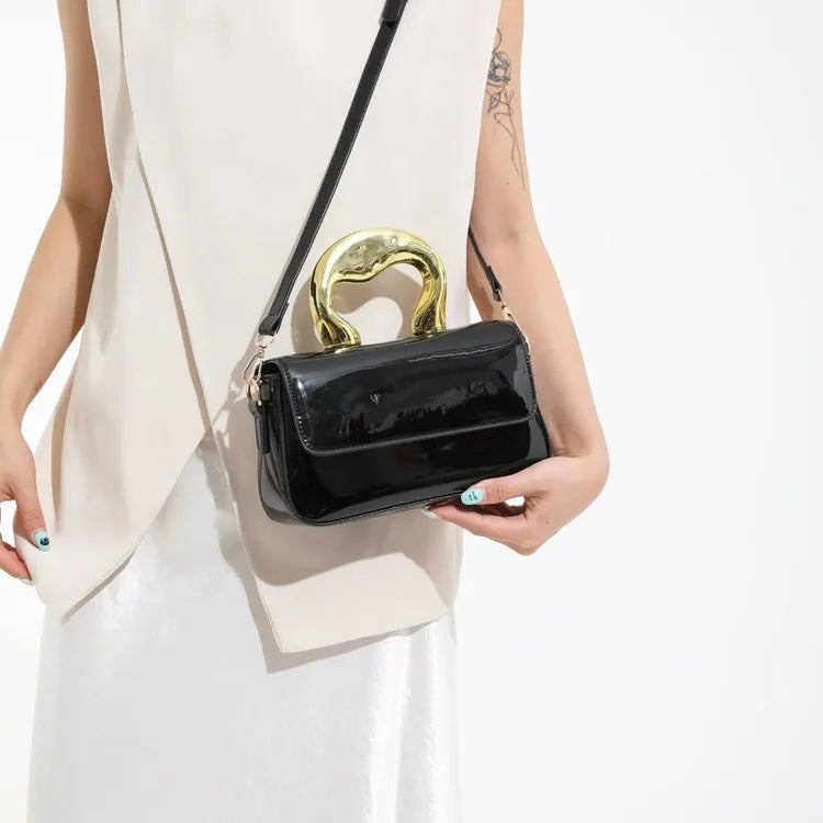 Summer New Style Hand-Painted Electroplated Leather Shoulder Bag Fashionable City Commuter Bag Ladies Crossbody Bag Bride Bag