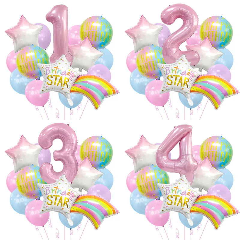 Birthday IG Style Letter Number Star Aluminum Film Home Birthday Balloons