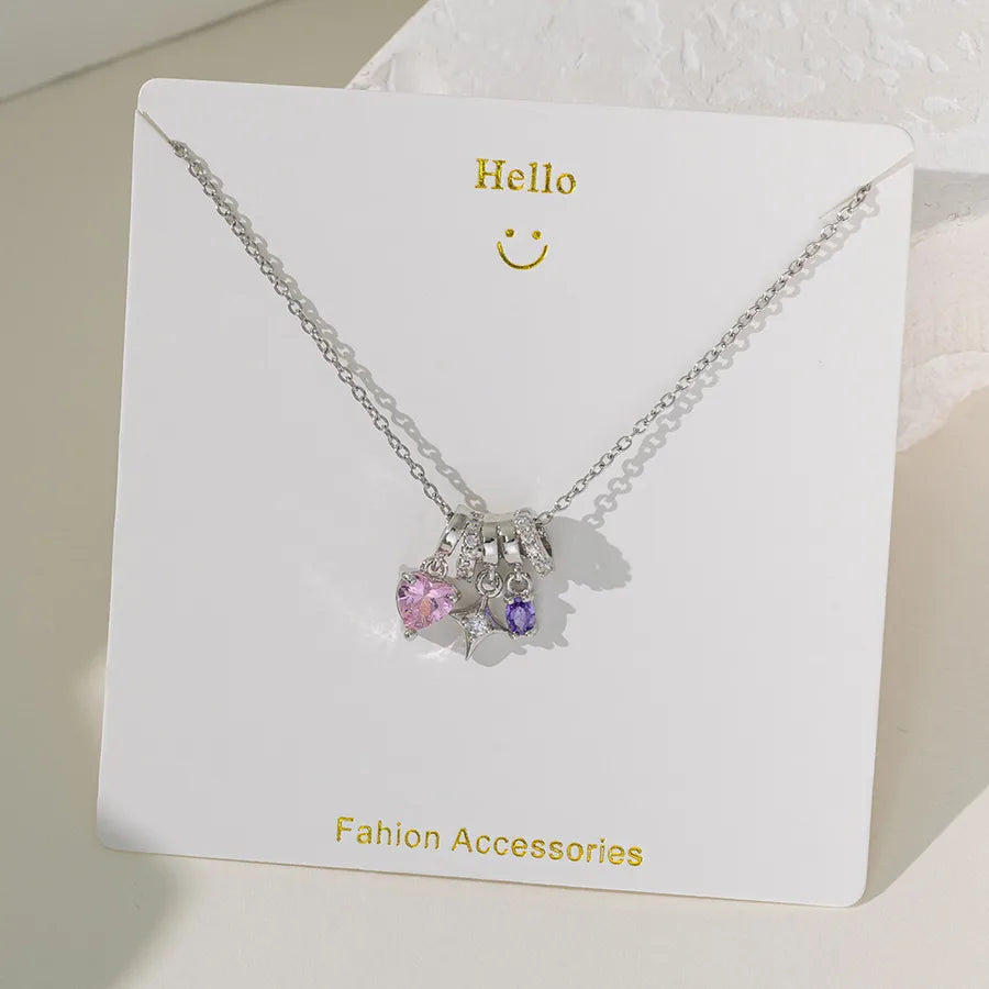 Wholesale Jewelry Elegant Glam Geometric Flower Butterfly 304 Stainless Steel Copper Plating cable chain Pendant Necklace