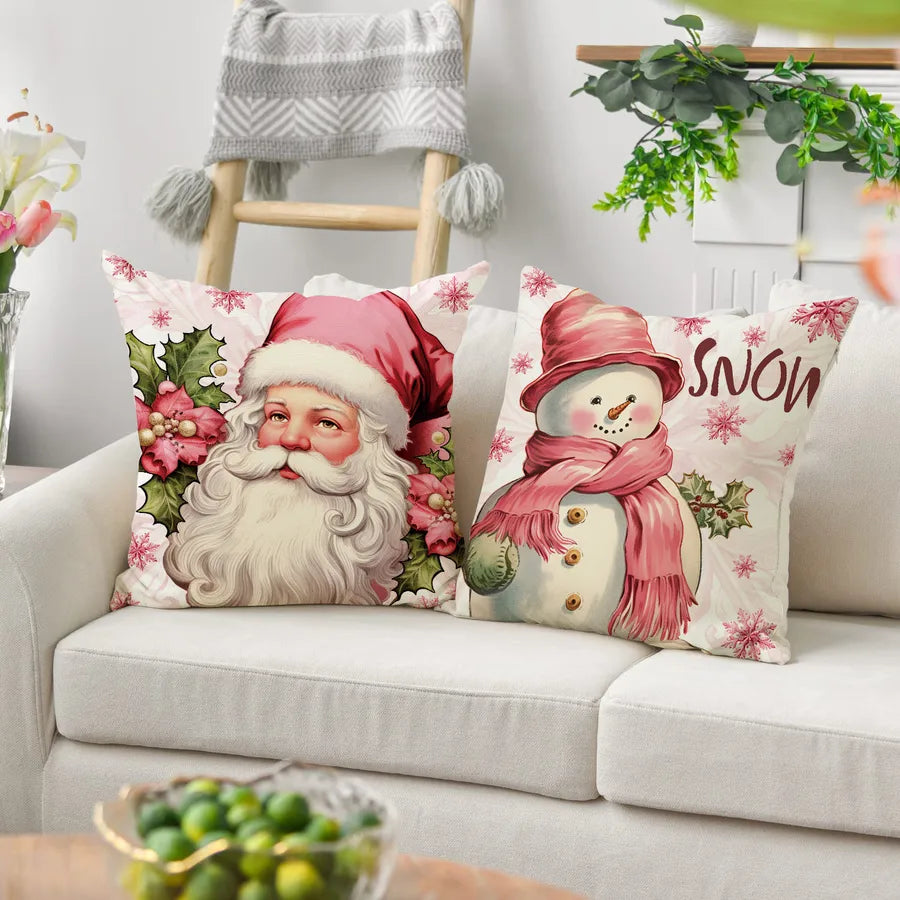 Christmas Vacation Letter Linen Pillow Cases Couch & Sofa Decor