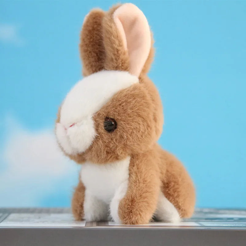 Simulation Bunny Plush Pendant Cute White Rabbit Doll Keychain Doll Backpack Hanging Gift for Women
