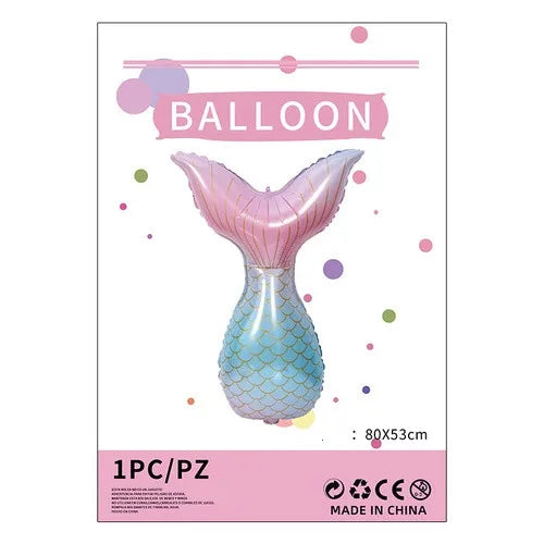 cartoon style cute animal mermaid aluminum film holiday party balloons