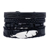 Business Solid Color Pu Leather Men's Bangle