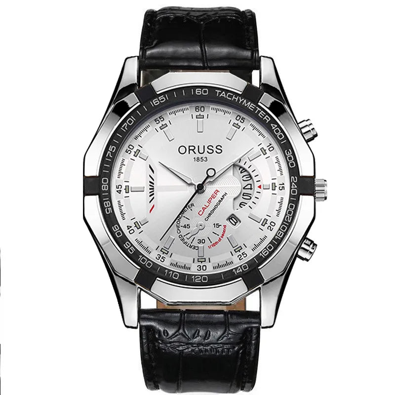business geometric single folding buckle quartz men's watches