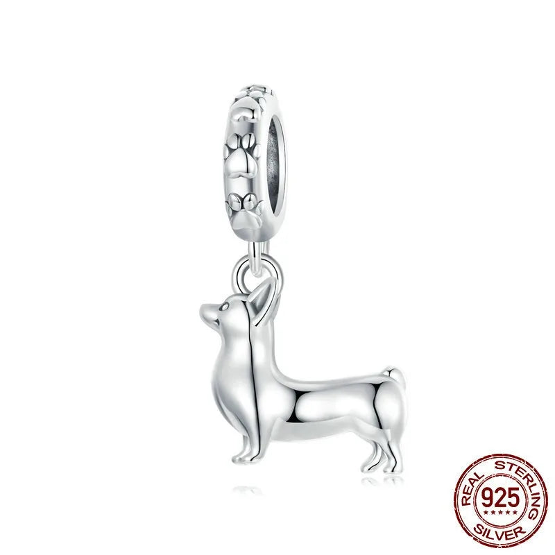Aifule Pet Dog Cute Animal Series Beaded DIY Beaded S925 Sterling Silver Combination Wholesale Ornament Scattered Beads