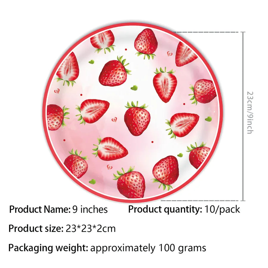 Birthday Sweet Strawberry Paper Birthday Decorative Props Party Supplies Cake Decorating Supplies