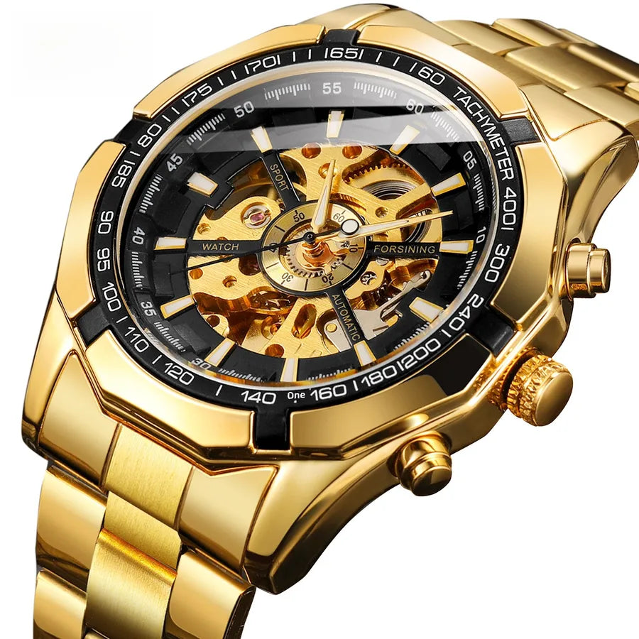A generation of Forsining Full hollow men's automatic mechanical watch men's watch steel band watch wholesale watch