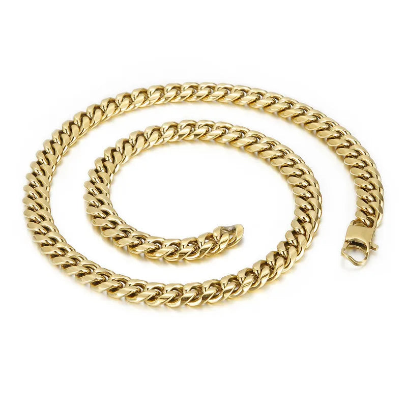 Simple Style Geometric Solid Color Titanium Steel 18K Gold Plated Men's Bracelets