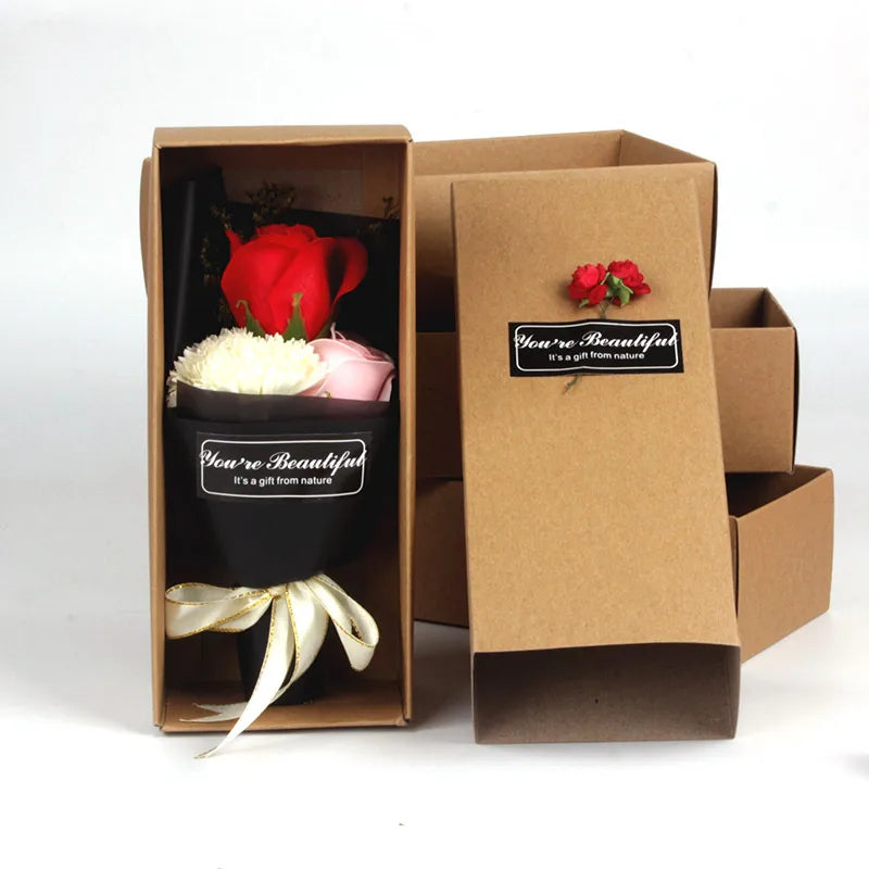 3 roses carnation soap bouquet 520 mother's day gift