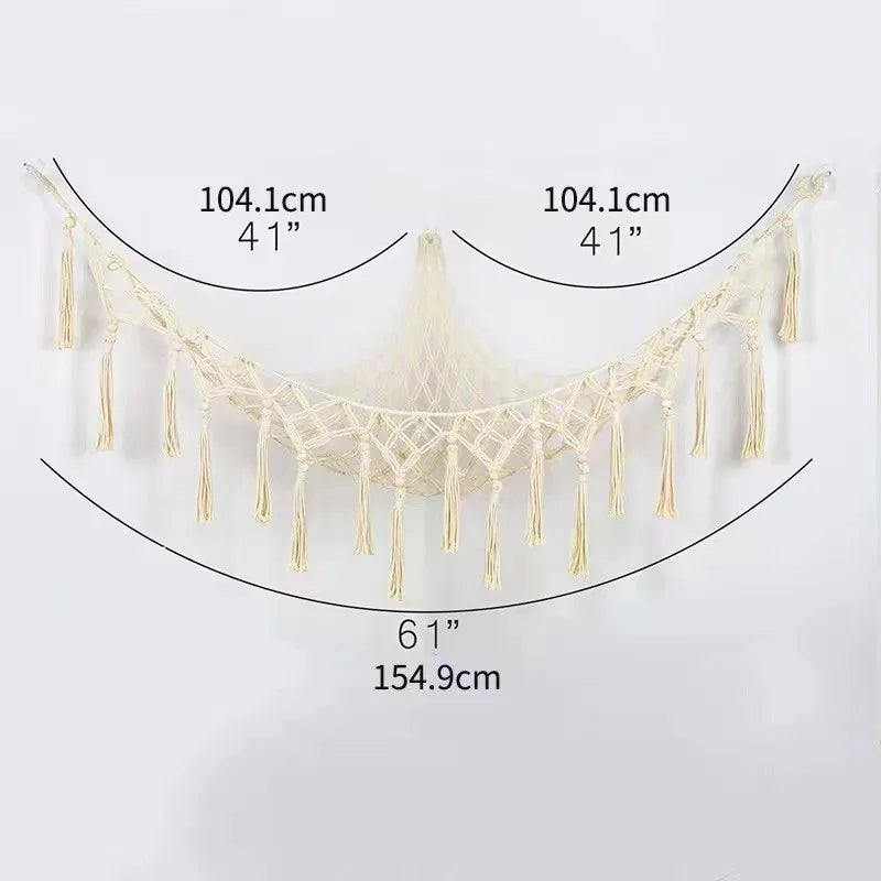 Cotton Rope Triangle Toy Net Pocket Hand-woven Children's Toy Storage Decorative Triangle Pocket Decorative Hanging Pocket