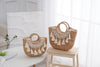Women's Medium Aquatic Plants Solid Color Elegant Streetwear Straw Square Open Handbag