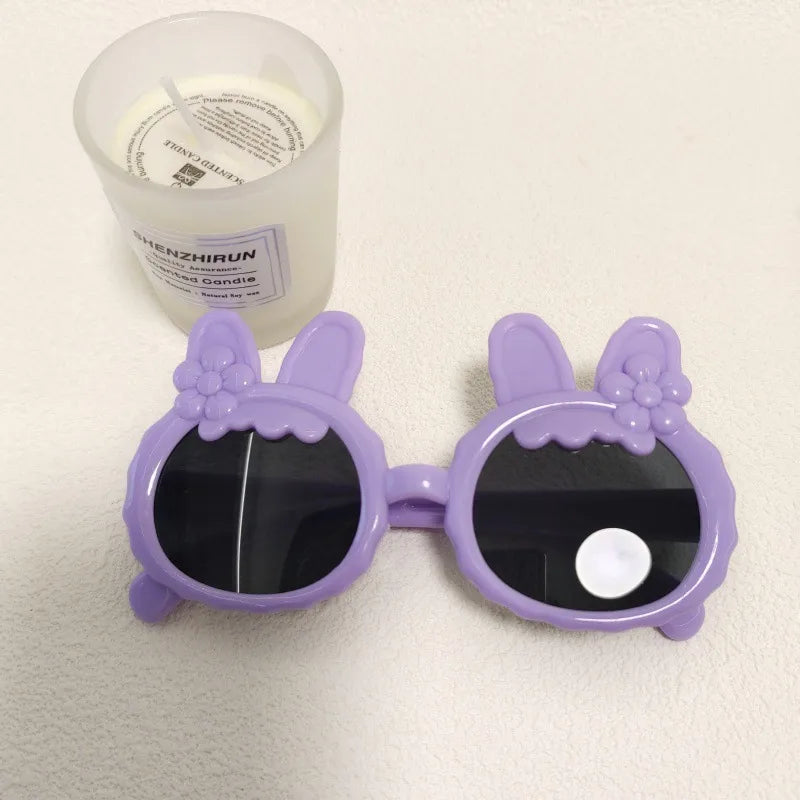 Sweet Simple Style Solid Color Resin Special-Shaped Mirror Full Frame Kids Sunglasses